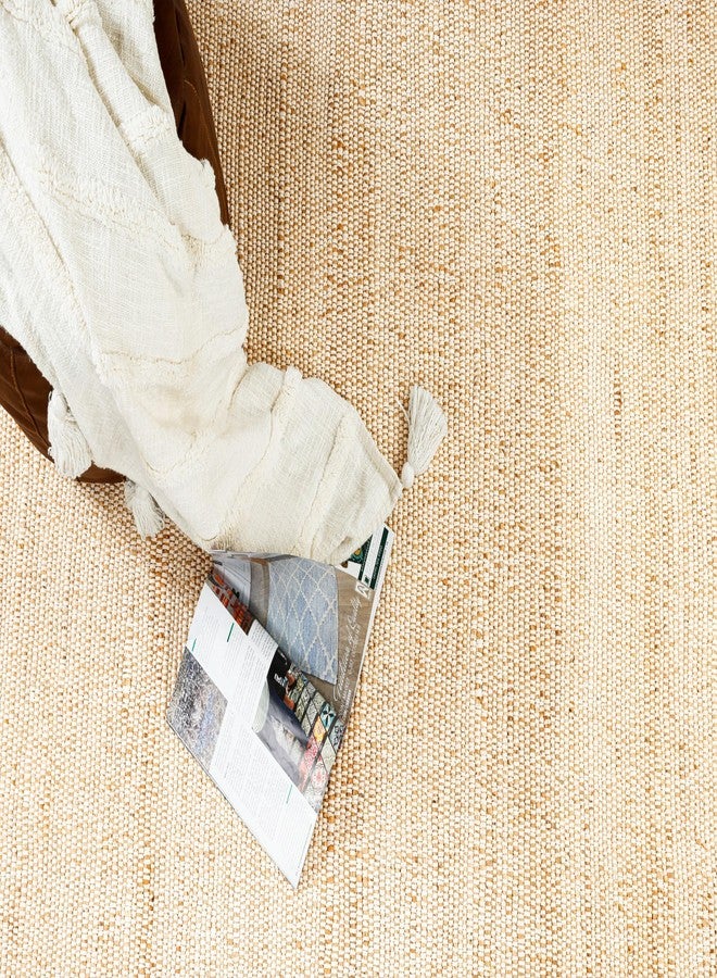 KEMA Jute Cotton Area Rug - 8'x2' Natural Hand Woven Reversible Entry Area Rugs Vintage Farmhouse Bohemian Rectangular Floor Rug for Bedroom, Kitchen, Living Room, Indoor-Outdoor - Image 2